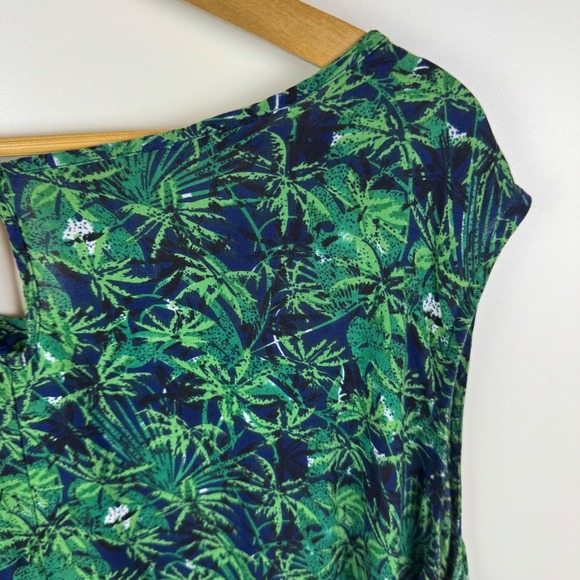 Ellos Tropical Leaf Print Sleeveless Dress Size 3X Lightweight Summer Resort - Picture 2 of 8